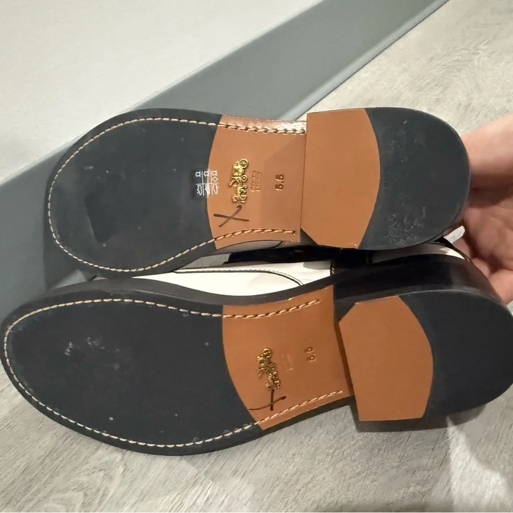 Coach Ankle Booties Chalk Oxblood Moto Cutout in White Leather - Picture 8 of 10